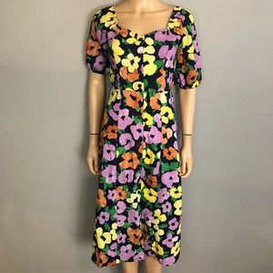 Princess Highway Floral Florence Midi Dress - Navy